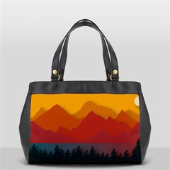 Mountain Forest Nature Scenery Art Mountains Oversize Office Handbag (2 Sides) by Wegoenart