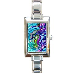 Waves Of Color Rectangle Italian Charm Watch by GardenOfOphir