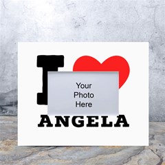 I Love Angela  White Tabletop Photo Frame 4 x6  by ilovewhateva