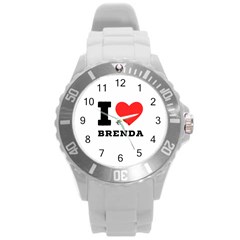 I Love Brenda Round Plastic Sport Watch (l) by ilovewhateva