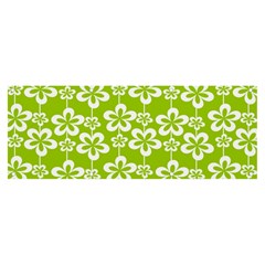 Lime Green Flowers Pattern Banner And Sign 8  X 3  by GardenOfOphir