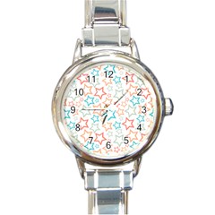 Background Pattern Texture Design Round Italian Charm Watch by Semog4