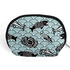 Fish Koi Ocean Sea Oriental Waves Accessory Pouch (medium) by Semog4