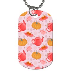 Pumpkin Tea Cup Pie Dessert Dog Tag (one Side) by Semog4