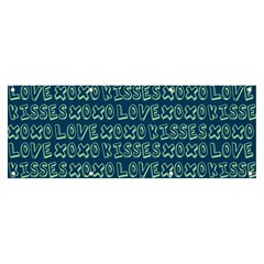 Navy Love Kisses Banner And Sign 8  X 3  by GardenOfOphir