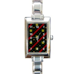 Background Pattern Texture Design Rectangle Italian Charm Watch by Semog4