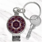 Rosette Kaleidoscope Mosaic Abstract Background Nail Clippers Key Chain Front