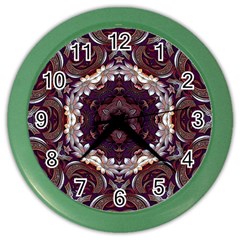 Rosette Kaleidoscope Mosaic Abstract Background Color Wall Clock by Jancukart