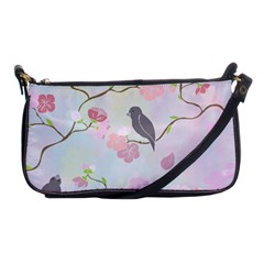 Birds Blossom Seamless Pattern Shoulder Clutch Bag by Jancukart