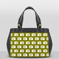 Modern Chic Vector Camera Illustration Pattern Oversize Office Handbag (2 Sides) by GardenOfOphir