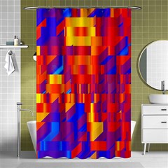 Geometric Pattern Fluorescent Colorful Shower Curtain 48  X 72  (small)  by Jancukart