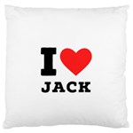 I love jack Large Premium Plush Fleece Cushion Case (Two Sides) Front