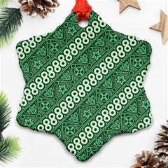 Batik-green Snowflake Ornament (two Sides) by nateshop