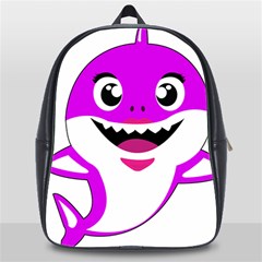 Purple Shark Fish School Bag (xl) by Semog4