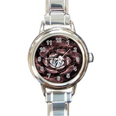 Flower Fractal Art Cool Petal Abstract Round Italian Charm Watch by Semog4