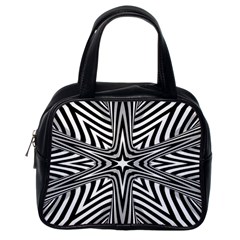 Fractal Star Mandala Black And White Classic Handbag (one Side) by Semog4