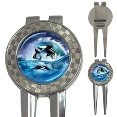 Orca Wave Water Underwater Sky 3-in-1 Golf Divots by Semog4