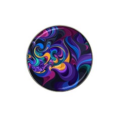 Colorful Waves Abstract Waves Curves Art Abstract Material Material Design Hat Clip Ball Marker (4 Pack) by Semog4