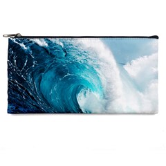 Tsunami Big Blue Wave Ocean Waves Water Pencil Case by Semog4