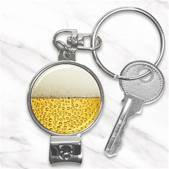 Texture Pattern Macro Glass Of Beer Foam White Yellow Art Nail Clippers Key Chain by Semog4