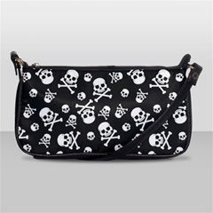 Skull-crossbones-seamless-pattern-holiday-halloween-wallpaper-wrapping-packing-backdrop Shoulder Clutch Bag by Ravend