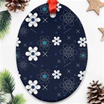 Flowers Pattern Pattern Flower Texture Oval Ornament (Two Sides) Front