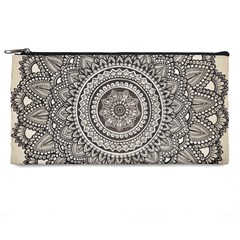 Mandala Circles Drawing Pattern Pencil Case by Semog4