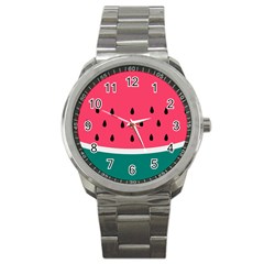 Watermelon Fruit Pattern Sport Metal Watch by Semog4