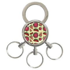 Watermelon Pattern Slices Fruit 3-ring Key Chain by Semog4