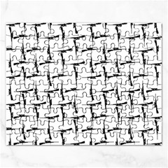 Precision Pursuit: Hunting Motif Black And White Pattern Rectangular Jigsaw Puzzl by dflcprintsclothing