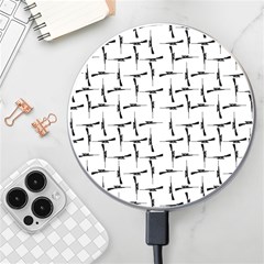 Precision Pursuit: Hunting Motif Black And White Pattern Wireless Fast Charger(white) by dflcprintsclothing