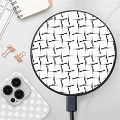 Precision Pursuit: Hunting Motif Black And White Pattern Wireless Fast Charger(black) by dflcprintsclothing