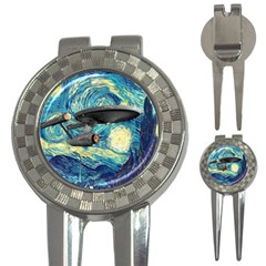 Star Trek Starship The Starry Night Van Gogh 3-in-1 Golf Divots by Semog4