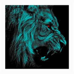 Angry Male Lion Predator Carnivore Medium Glasses Cloth (2 Sides) by Semog4