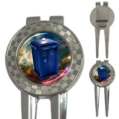 The Police Box Tardis Time Travel Device Used Doctor Who 3-in-1 Golf Divots by Semog4