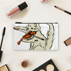 Cat Playing The Violin Art Cosmetic Bag (small) by oldshool