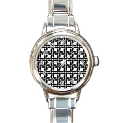 Ellipse-pattern-background Round Italian Charm Watch by Semog4