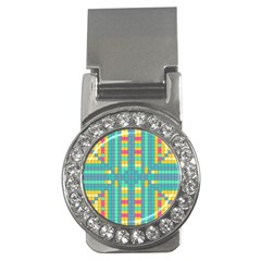 Checkerboard-squares-abstract- Money Clips (cz)  by Semog4