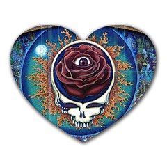 Grateful Dead Skull Rose Heart Mousepad by Semog4