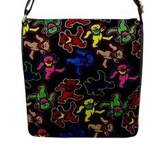 Grateful Dead Pattern Flap Closure Messenger Bag (l) by Semog4