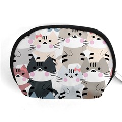 Cute Cat Couple Seamless Pattern Cartoon Accessory Pouch (medium) by Semog4