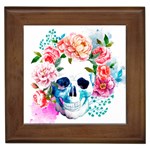 Day Of The Dead Skull Art Framed Tile Front