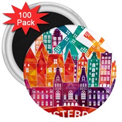 Vector Graphics Amsterdam Silhouette 3  Magnets (100 Pack) by Salman4z