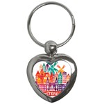 Vector Graphics Amsterdam Silhouette Key Chain (Heart) Front