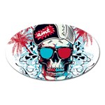 That Cool Graffiti Skull Oval Magnet Front