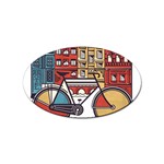 Amsterdam Graphic Design Poster Illustration Sticker (Oval) Front