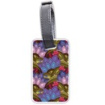 Purple Red And Green Flowers Digital Wallpaper Patterns Ornament Luggage Tag (one side) Front