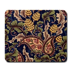 Leaves Flowers Background Texture Paisley Large Mousepad by Salman4z