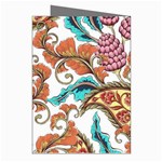 Flowers Pattern Texture White Background Paisley Greeting Cards (Pkg of 8) Right