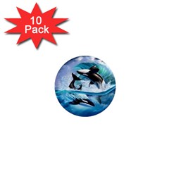 Orca Wave Water Underwater 1  Mini Magnet (10 Pack)  by Salman4z